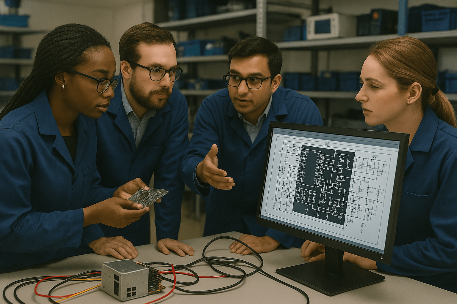 Engineers working together